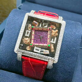 【新品】Jacob&Co/ジェイコブ MANMDR1　ダイヤモンドベゼル ルビー レーディス腕時計 37x37mm 自動巻き 新品セット#HKJC096