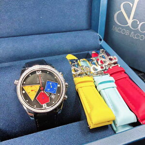 Jacob&Co/ジェイコブ ACM-9 ダイヤモンドベゼル カラーフルマザーオブパール文字盤 タイマ機能 自動巻き カレンダー付き ステンレススチール 40mm 新品セット#HKJC0111
