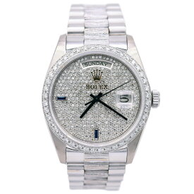 Rolex/ロレックス White Gold Day-Date ref.18049 with 1st Version “Pave with Blue Sapphire” dial #HK10388