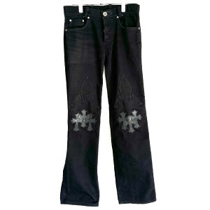 CHROME HEARTS/Nn[c FleurKnee CrossPatch BackZip Denim _K[WbvVo[925 28x32 pc #jp28591