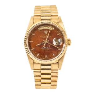 Rolex/�����b�N�X Daydate �f�C�f�C�g36 Ref.18238 Tiffany.co �e�B�t�@�j�[ Wood Dial �E�b�h�_�C���� L�ԑ� K18YG#Jp28810