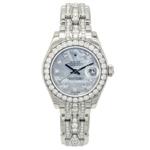 �����b�N�X�iROLEX�j�f�C�g�W���X�g �p�[���}�X�^�[ 80299�@�}�U�[�E�I�u�E�p�[�������Ձ^�󏭂ȑ�^�_�C�������h�t���u���X���b�g�^18K�z���C�g�S�[���h���_�C�������h�r���v��HK11855�y���`