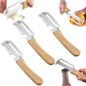【13%OFFクーポン】千切りピーラー 三合一多機能ステンレスねぎカッター キャベツ/野菜用 大型 超鋭利 スチール刃 滑り止め 手入れ簡単 玉ねぎ/にんにく/生姜みじん切り可 キッチン便利グッズ ギフト対応