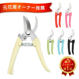 【元花屋オーナー推薦】 選べる6色 剪定ばさみ 園芸用ハサミ 枝切りはさみ 小型 軽量 安全ロック付 女性 握りやすい ステンレス 園芸ばさみ 剪定はさみ 枝切挟 ガーデニングハサミ 家庭菜園 園芸 植物 庭木 植木 果樹用 花ばさみ