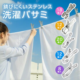 【楽天1位】最大20個 ステンレス 洗濯バサミ 強力 選べる5種 錆びにくい 頑丈 大口 布団ばさみ 洗濯ばさみ 物干し 竿ばさみ 金属 ピンチ 壊れにくい 防風 固定 屋外 SUS [Aタイプ18個 Bタイプ12個 Cタイプ20個 Dタイプ12個 Eタイプ8