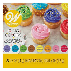 WILTON ウィルトン アイシングカラー 8カラーセット 食紅 8色 セット (14g×8色) 0.5oz Wilton Icing Colors アイシングクッキー 着色料 食用 食用色素 ケーキ お菓子 製菓 材料 デコレーション キット クラフト アントレ シュガー 色粉 誕生日