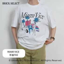 【50％OFF】MIAMI VICE マイアミバイス 半袖 Tee T-shirt Tシャツ 半袖TEE レディース 女性 レディースウェア トップス コットン 綿100% 古着風 ホワイト 白