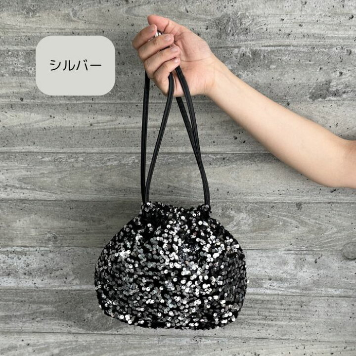楽天市場】スパンコール 巾着バッグ スパンコール バッグ 巾着 トート 