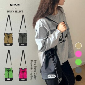 OUTDOOR PRODUCTS Two Tone Color Drawstring Bag アウトドアプロダクツ ショルダーバッグ ミニバッグ バッグ 巾着バッグ バイカラー ドローストリング 軽量 レディース メンズ ミニバッグ コンパクト おしゃれ カジュアル 通勤 通学 旅行 サブバッグ ユニセックス