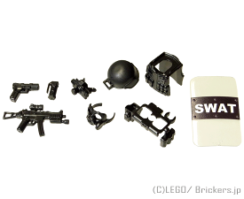 レゴ カスタム パーツ ミニフィグ S.W.A.T. ポイントマンセット [Black/ブラック] | レゴ互換品 ミニフィギュア 人形 ミリタリー スワット 武器 装備 swat 特殊部隊