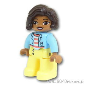 レゴ デュプロ ミニフィグ フィグ/人形 フィギュア -ダークブラウンヘアーのお母さん | LEGO純正品の フィギュア 人形 ミニフィギュア