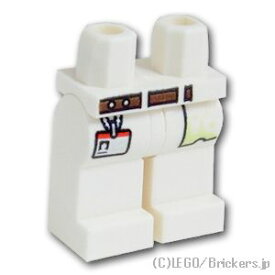 レゴ パーツ ミニフィグ レッグ - IDバッジと茶のベルト [ White / ホワイト ] | LEGO純正品の バラ 売り