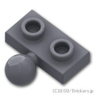 レゴ パーツ プレート 1 x 2 - サイド スモールボール [ Dark Bluish Gray / ダークグレー ] | LEGO純正…