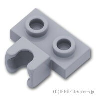 レゴ パーツ プレート 1 x 2 - サイド スモールボール ソケット [ Light Bluish Gray / グレー ] | LEGO…