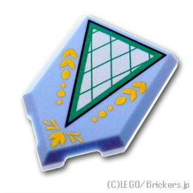 レゴ パーツ タイル 2 x 3 五角形 白とダークターコイズの三角形 [ Bt,Lt Blue / ブライトライトブルー ] | LEGO純正品の バラ 売り