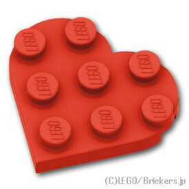 レゴ パーツ プレート 3 x 3 ハート [ Red / レッド ] | LEGO純正品の バラ 売り