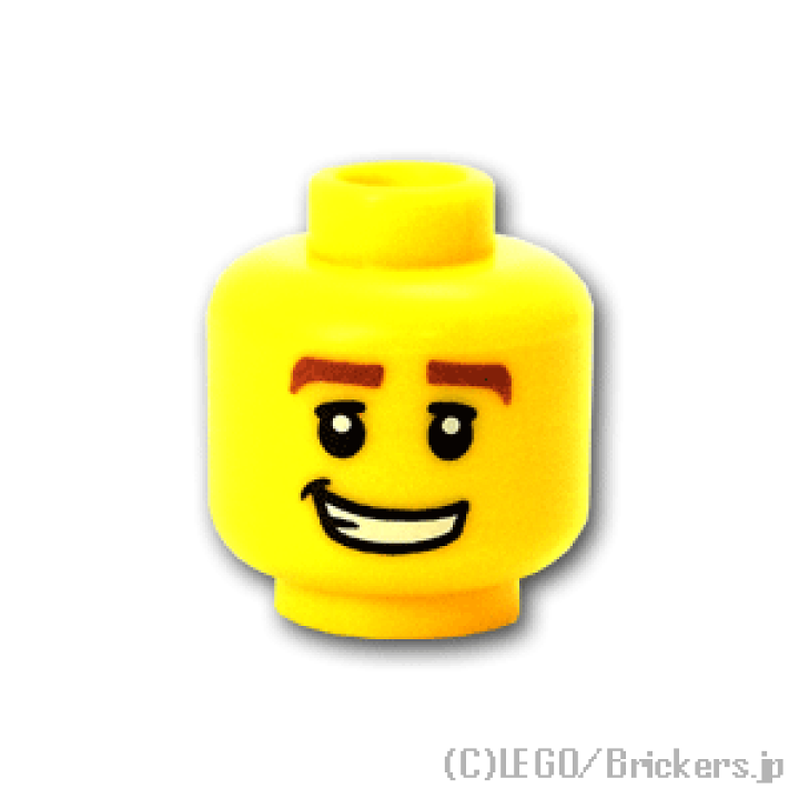 レゴ ミニフィグ パーツ ヘッド - 得意げな笑顔 [] | LEGO純正品の バラ 売り ミニフィギュア 頭 顔 | ブリッカーズ楽天市場店