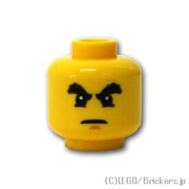 レゴ パーツ ミニフィグ ヘッド - ふさふさ眉毛(ニンジャゴー コール) [Yellow/イエロー] | LEGO純正品の バラ 売り