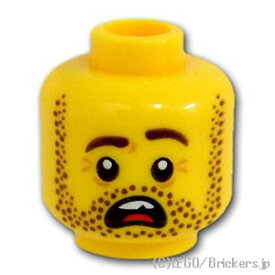 レゴ パーツ ミニフィグ ヘッド - 歯欠けの絶望的な顔 [ Yellow / イエロー ] | LEGO純正品の バラ 売り
