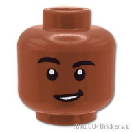 レゴ パーツ ミニフィグ デュアルヘッド - 笑顔 / 眉をひそめた顔 [ Reddish Brown / ブラウン ] | LEGO…
