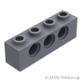 レゴ テクニック パーツ ブロック 1 x 4 - 穴3 [Dark Bluish Gray/ダークグレー] | LEGO純正品の バラ 売り