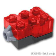 レゴ パーツ ブロック ライト 2 x 3 x 1 1/3 - レッドLED [ Dark Bluish Gray / ダークグレー ] | LEGO純…