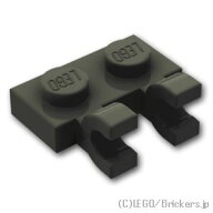 レゴ パーツ プレート 1 x 2 - ダブル水平 クリップ [ Black / ブラック ] | LEGO純正品の バラ 売り