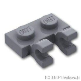 レゴ パーツ プレート 1 x 2 - ダブル水平クリップ [ Dark Bluish Gray / ダークグレー ] | LEGO純正品の バラ 売り