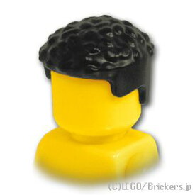 レゴ パーツ ミニフィグ ヘアー - 刈上げとパンチパーマ [ Black / ブラック ] | LEGO純正品の バラ 売り