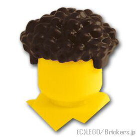 レゴ パーツ ミニフィグ ヘアー - サイド刈上げパーマ [ Dark Brown / ダークブラウン ] | LEGO純正品の バラ 売り