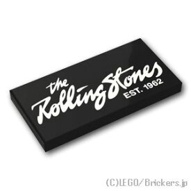 レゴ パーツ タイル 2 x 4 - “the Rolling Stones EST. 1962” [ Black / ブラック ] | LEGO純正品の バラ 売り