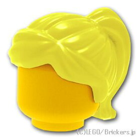 レゴ パーツ ミニフィグ ヘア - 横わけのポニーテール [ Bt,Lt Yellow / ブライトライトイエロー ] | LEGO純正品の バラ 売り