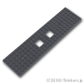 レゴ トレイン ベース 6 x 24 - 6穴 2カットアウト [Dark Bluish Gray/ダークグレー] | LEGO純正品の バラ 売り 電車 パーツ