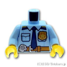 レゴ パーツ トルソー - ラジオとネクタイとベルトのポリスシャツ [ Bt,Lt Blue / ブライトライトブルー ] | LEGO純正品の バラ 売り