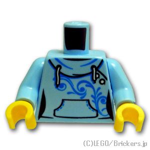 800円以上ご注文でメール便送料無料 レゴ パーツ トルソー 激安卸販売新品 - 青い唐草模様のパーカー Bt ブライトライトブルー Blue 売り Lt バラ LEGO純正品の 本日の目玉