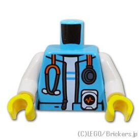 レゴ パーツ トルソー - 聴診器付きジャケット [ Md,Azure / ミディアムアズール ] | LEGO純正品の バラ 売り