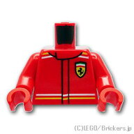 レゴ パーツ トルソー - フェラーリのロゴのレーシングスーツ [ Red / レッド ] | LEGO純正品の バラ 売り