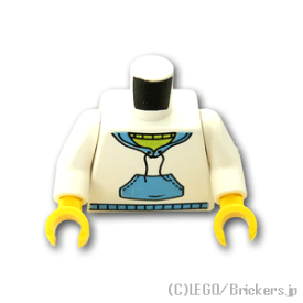 レゴ ミニフィグ パーツ トルソー - 青ポケットのトレーナー [White/ホワイト] | LEGO純正品の バラ 売り ミニフィギュア ボディ 人形