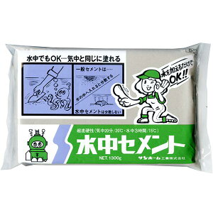 サンホーム工業 超速硬性 気中20分/20℃・水中3時間/15℃ 水中セメント 灰色 1300g