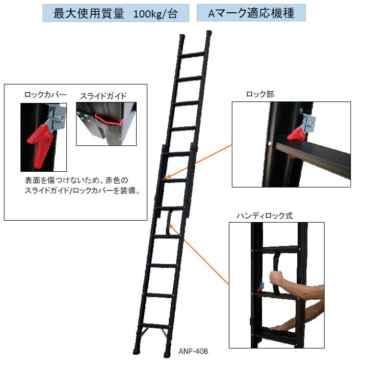 楽天市場】【メーカー直送】【法人限定】アルインコ アルミ2連はしご 