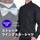 ウイングカラーシャツ ブラックストライプ／フォーマルシャツ。サイズはM／Lをラインナップ。結婚式や披露宴で新郎様のタキシードはもちろん、パーティーなどで着用におすすめ。