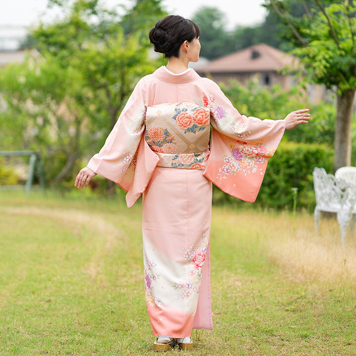 楽天市場】【レンタル】着物 訪問着 留袖 フルセット 桜色 薔薇 牡丹 