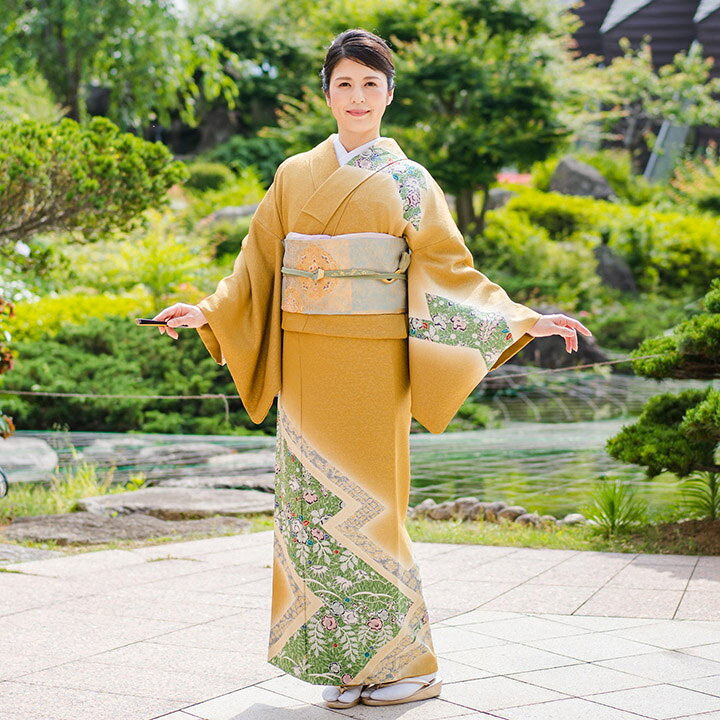 楽天市場】【レンタル】高級正絹 着物 訪問着 留袖 フルセット 菜種油  