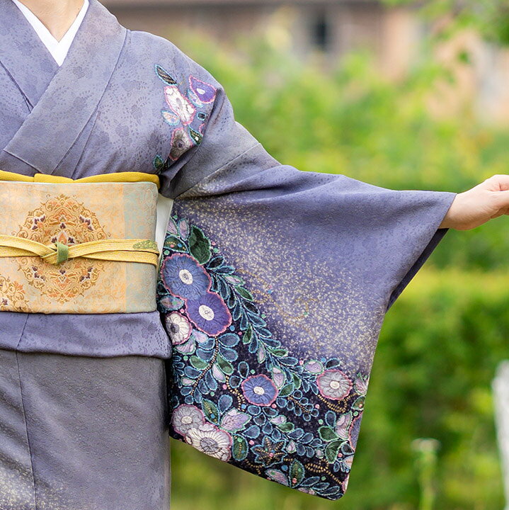 訪問着フルセット 辻ヶ花 着物 正絹 紫 G1 （楽天市場】【レンタル 