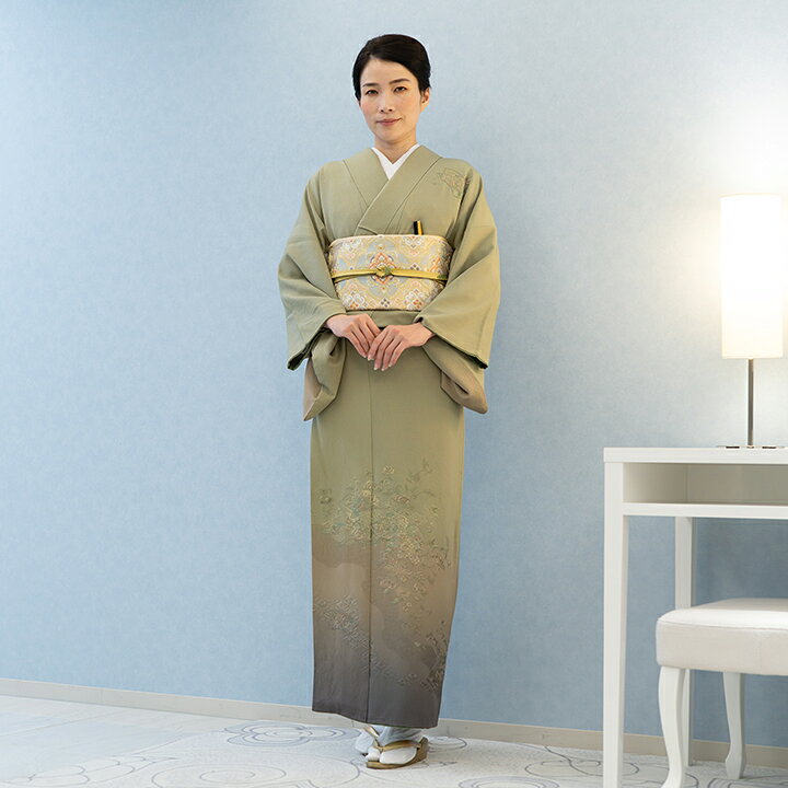 楽天市場】【レンタル】高級正絹 着物 訪問着 留袖 フルセット 柳茶色 