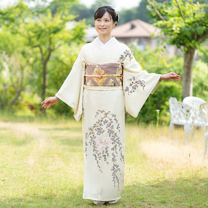 楽天市場】【レンタル】高級正絹 着物 訪問着 フルセット 女郎花色 