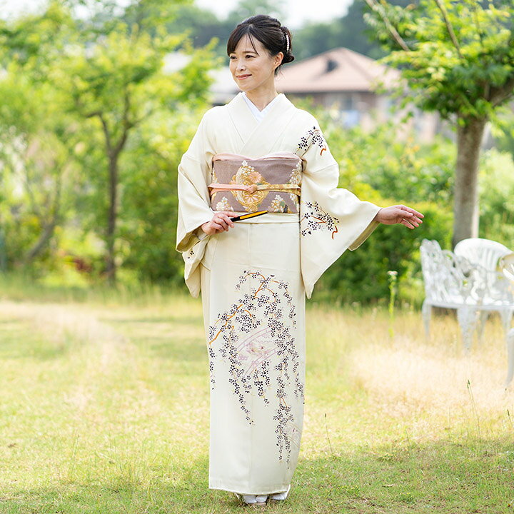 楽天市場】【レンタル】高級正絹 着物 訪問着 フルセット 女郎花色 