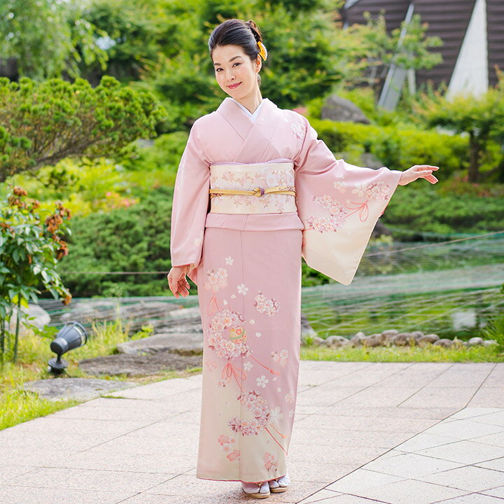 楽天市場】【レンタル】訪問着 フルセットレンタル 訪問着 桜色 花薬玉 