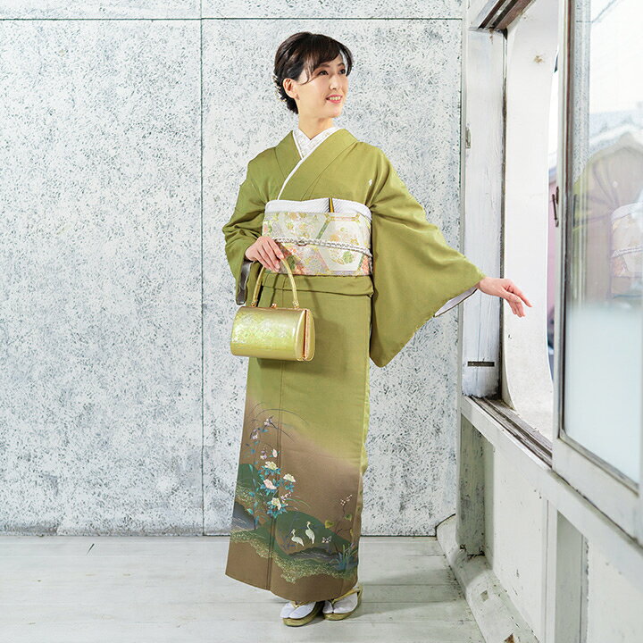楽天市場】【レンタル 色留袖 フルセットレンタル】青朽葉色 牡丹