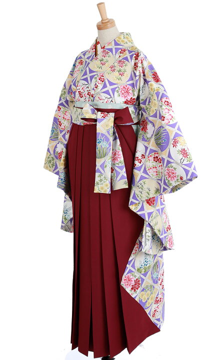 楽天市場】【レンタル 袴】【送料無料】J-ROSSO-115 薄紫 エンジ色 格子柄 四季の花 女袴セットレンタル 卒業式 袴 短大卒業式レンタル 大学卒業式レンタル レンタル卒業式袴 ブランド袴レンタル ジェイロッソレンタル : レンタルコスチュームのウエヤマ